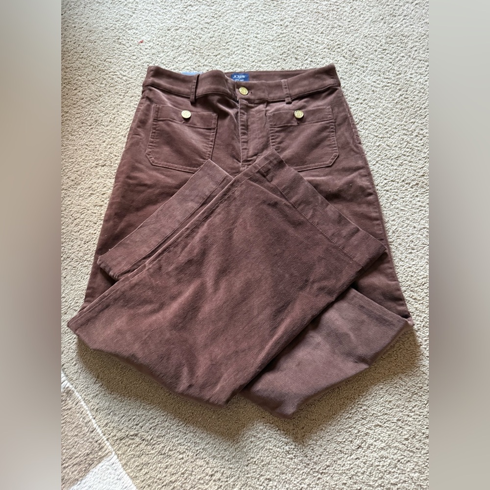 J. Crew Wide-Leg Corduroy Pants in Brown